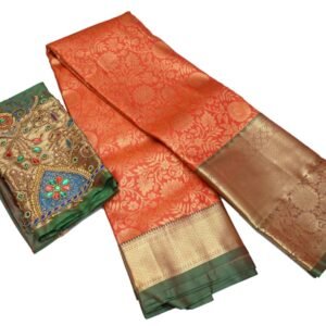 Tangerine & Jade Pattu Saree