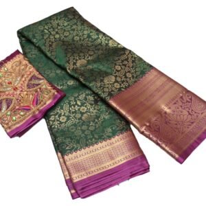 Emerald Forest & Magenta Pattu Saree